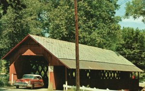 Vintage Postcard Old Covered Bridge In Battleboro Vermont Forward's Color Pub.