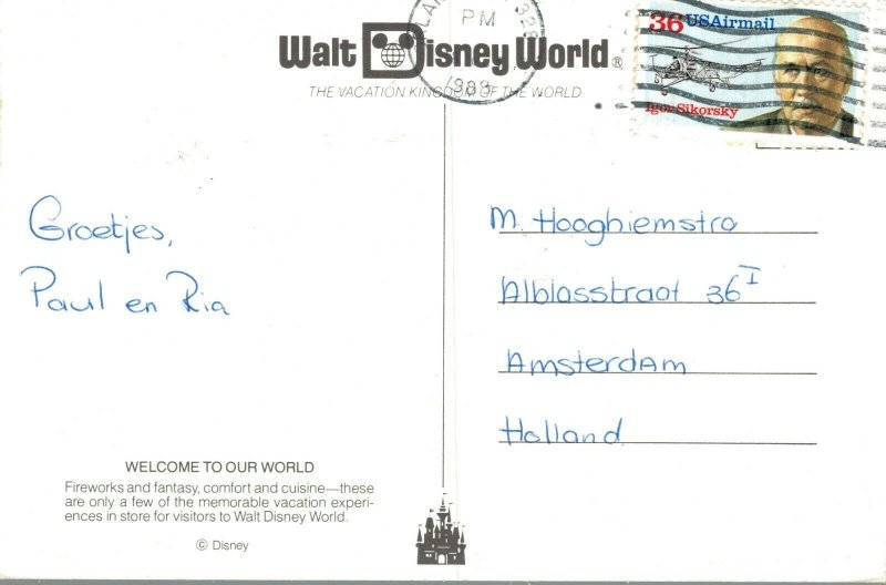 Walt Disney World Fireworks Animated Postcard BS.03