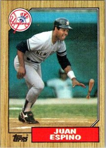 1987 Topps Baseball Card Juan Espino New York Yankees sk2334