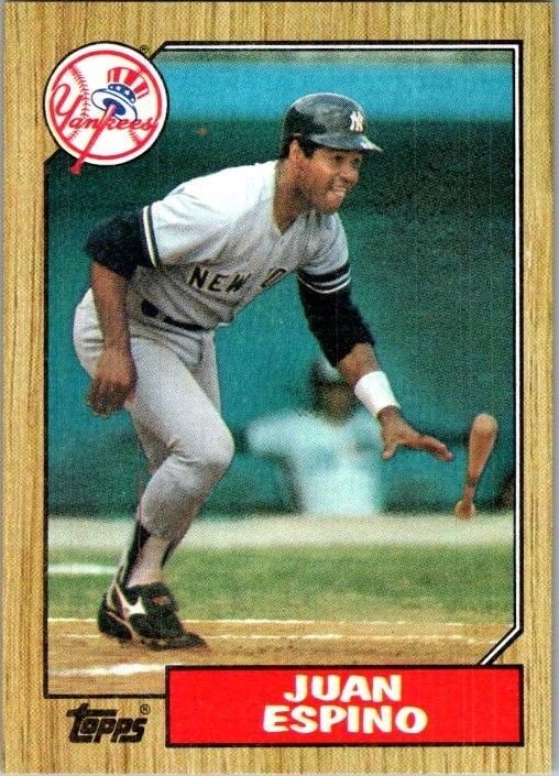 1987 Topps Baseball Card Juan Espino New York Yankees sk2334