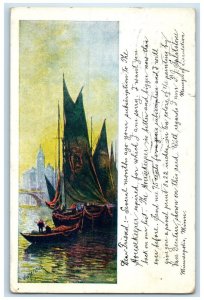 1908 Vandecatus Sailboat Housekeeper Magazine Minneapolis Minnesota MN Postcard