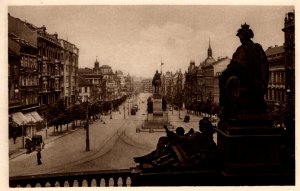 Czech Republic, Prague - St. Venceslas' Place horse & buggy on road - c1910