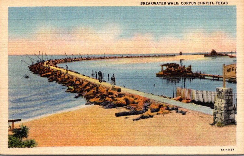 Texas Corpus Christi Breakwater Walk Curteich