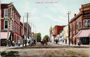 Napanee Ontario John Street ON Horse Wagon Unused Postcard H47