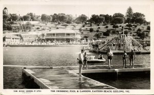 australia, VIC, GEELONG, Swimming Pool, Gardens, Eastern Beach, Rose Series RPPC