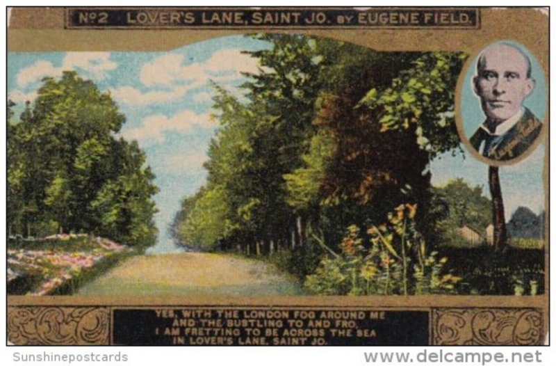 Card No 2 Lover's Lane St Jo by Eugene Field 1910