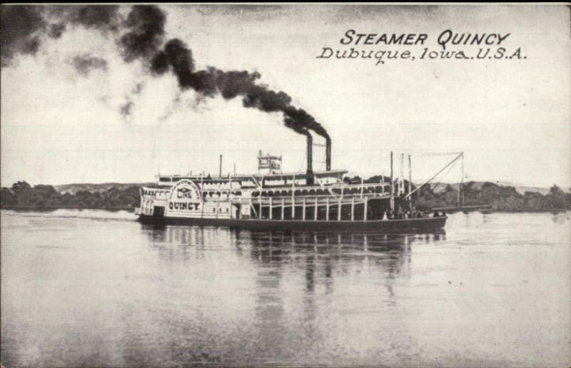 Dubuque IA Steamer Quincy c1910 Postcard