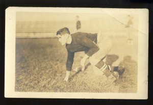 Early Real Photo Postcard/RPPC, Football Player In Three Point Stance