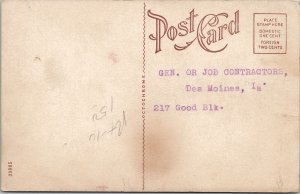 Des Moines Iowa Central State Bank Interior Teller Cage c1915 Postcard X11