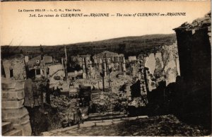 CPA Militaire Les Ruines de Clermont-en-Argonne (91840)