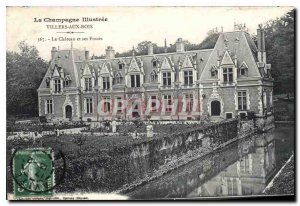 Old Postcard Villers-aux-Bois The Chateau and its Fosses