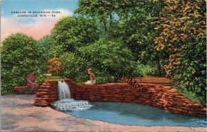 Cascade in Riverside Park Janesville WI Postcard PC324