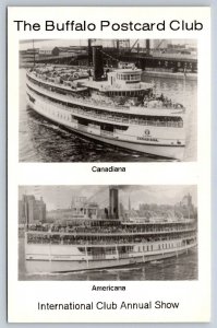 Steamers Canadiana & Americana, Buffalo Postcard Club, Split View, Kodak Paper