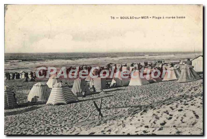 Old Postcard Soulac Sur Mer Plage Maree Basse