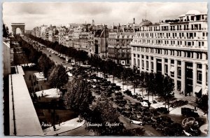 Paris Avenue Des Champs Elyses Paris France RPPC Photo Postcard