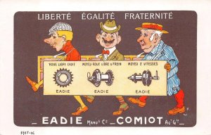 EADIE MNFG CO COMIOT BICYCLE WHEEL HUBS FRANCE ADVERTISING POSTCARD (1905)