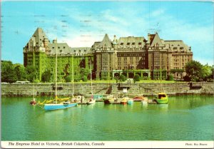 Canada Victoria The Empress Hotel Boats In  Foreground 1970