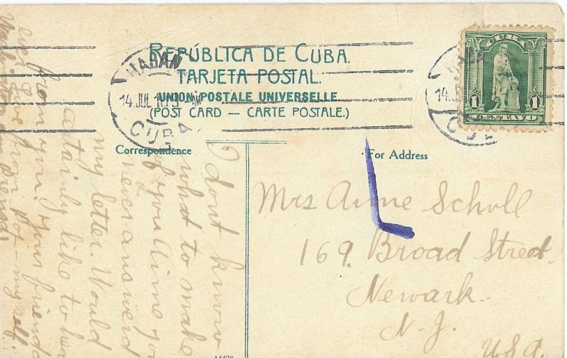 Posted 190? Goat Nursing Kid VG Cuban Stamp Published PC Antique