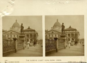 china, HONG KONG, The Supreme Court (1900s) Sunbeam Stereo Card, Dearden Holmes