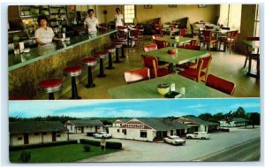 EUNICE, LA Louisiana ~ Roadside PELICAN MOTEL & RESTAURANT 1965 Cars Postcard