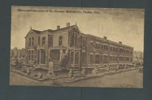 1911 Post Card Findlay OH Offices & Laboratory Of The Glessner Medicine Co