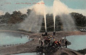 AUTO FIRE ENGINE ALLIANCE OHIO POSTCARD 1913