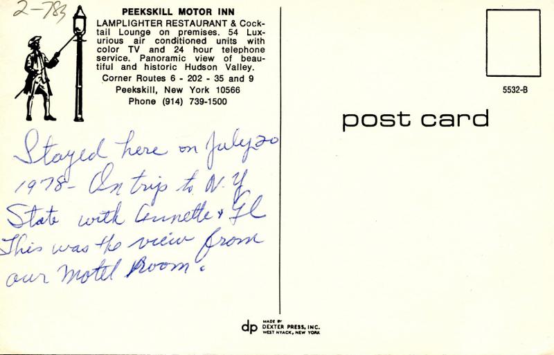 NY - Peekskill. Peekskill Motor Inn & Lamplighter Restaurant