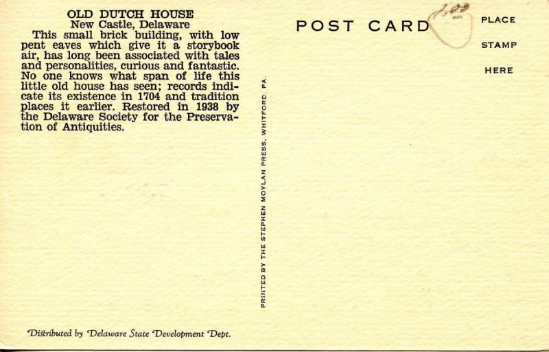 DE - New Castle. Old Dutch House