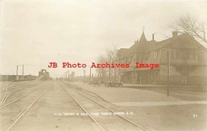 Depot, South Dakota, Huron, RPPC, Chicago Northwestern Railroad Station & Yards