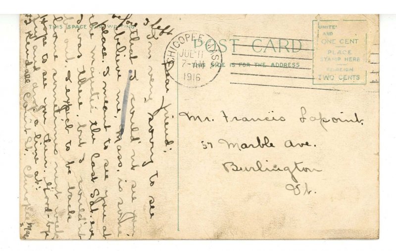 MA - Springfield. Main Street, Trolley, Horses, Wagons, Pedestrians (worn