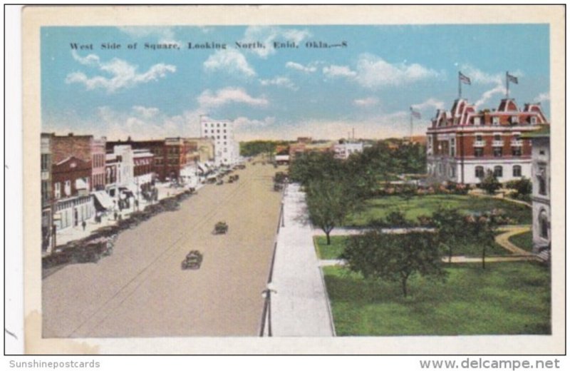 Oklahoma Enid West Side Of Square Street Scene