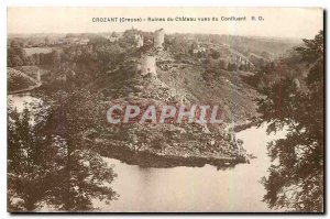 Postcard Old Creuse Crozant Ruins of Chateau Views Confluent