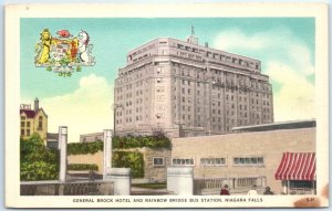 M-65435 General Brock Hotel And Rainbow Bridge Bus Station Niagara Falls Canada