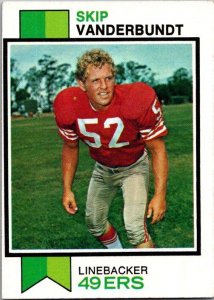 1973 Topps Football Card Skip Vanderbundt San Francisco 49ers sk2596