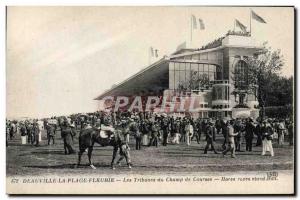 Old Postcard Horse Riding Equestrian grandstand Deauville racecourse