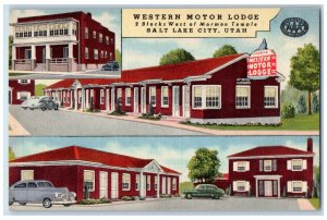 c1950's Western Motor Lodge Salt Lake City Utah UT Vintage Unposted Postcard