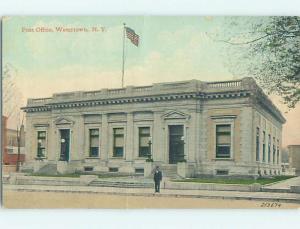 Unused Divided Back POST OFFICE SCENE Watertown New York NY hs1405