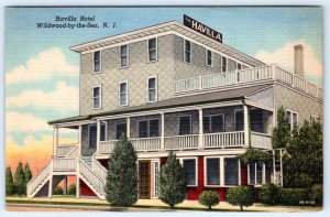 1949 WILDWOOD BY THE SEA NJ HAVILLA HOTEL LYNN BOYER VINTAGE LINEN POSTCARD