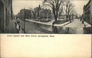 SPRINGFIELD MA Court Square and Main Street c1910 Postcard