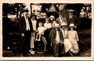 Real Photo Postcard Large Family with Automobile in or near York, Nebraska~303