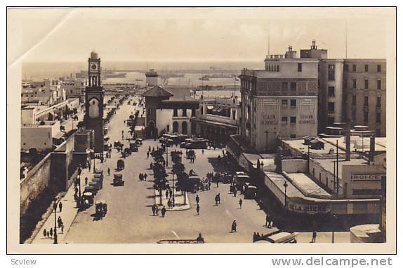 RP, La Place De France Et La Tour De L'Horlogne, Casablanca, Morocco, Africa,...