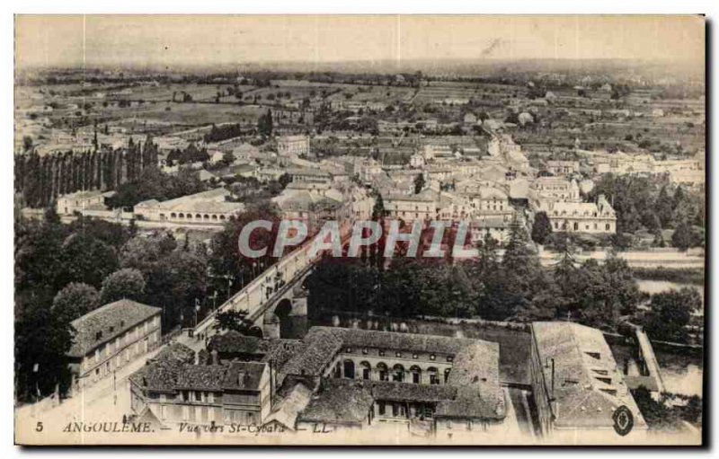 Angouleme Old Postcard View towards St Cybard