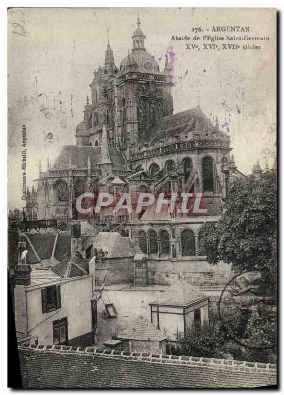 Old Postcard Argentan Apse From I & # 39Eglise Saint Germain