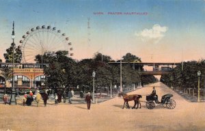 B098 Austria 1927 Wien Vienna Prater Hauptallee Alley Ferris Wheel postcard