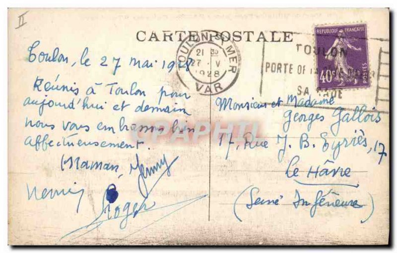 Old Postcard Boat War Paris has Breastplate turbines