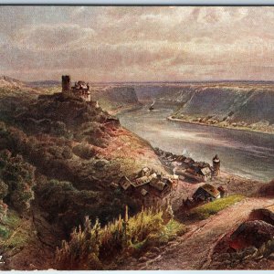 c1930s Sankt Goarshausen, Germany Burk Katz Castle Ruins Goar Count Wilhelm A243