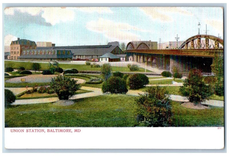 Baltimore Maryland Postcard Union Station Exterior Building 1905 Vintage Antique