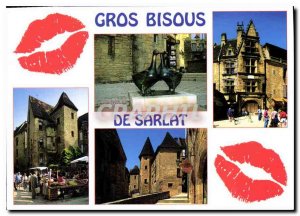 Modern Postcard Big Kisses Sarlat