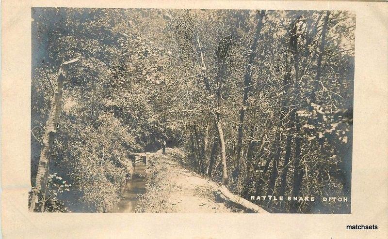 1908 Dutch Flat Placer California Rattle Snake Ditch RPPC Real photo 5405