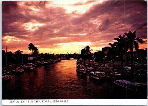 Postcard - New River at Sunset, Fort Lauderdale, Florida, USA